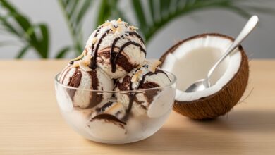 Coconut Chocolate Swirl Ice Cream